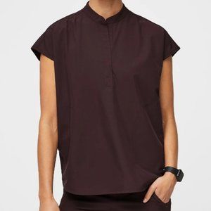 Dark Fig Rafaela™ FREEx™ - Oversized Scrub Top